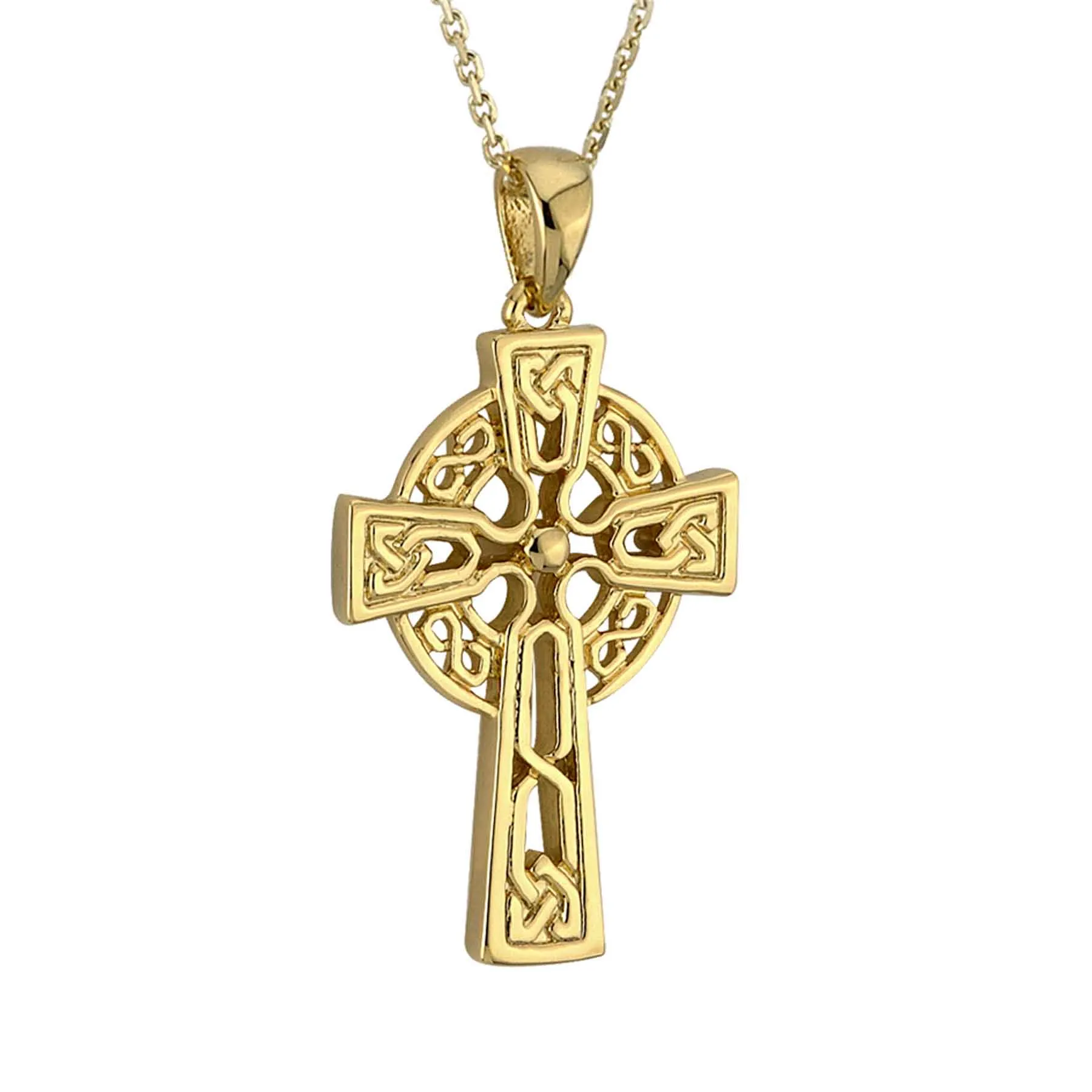 10K Gold Tiny Celtic Cross Necklace