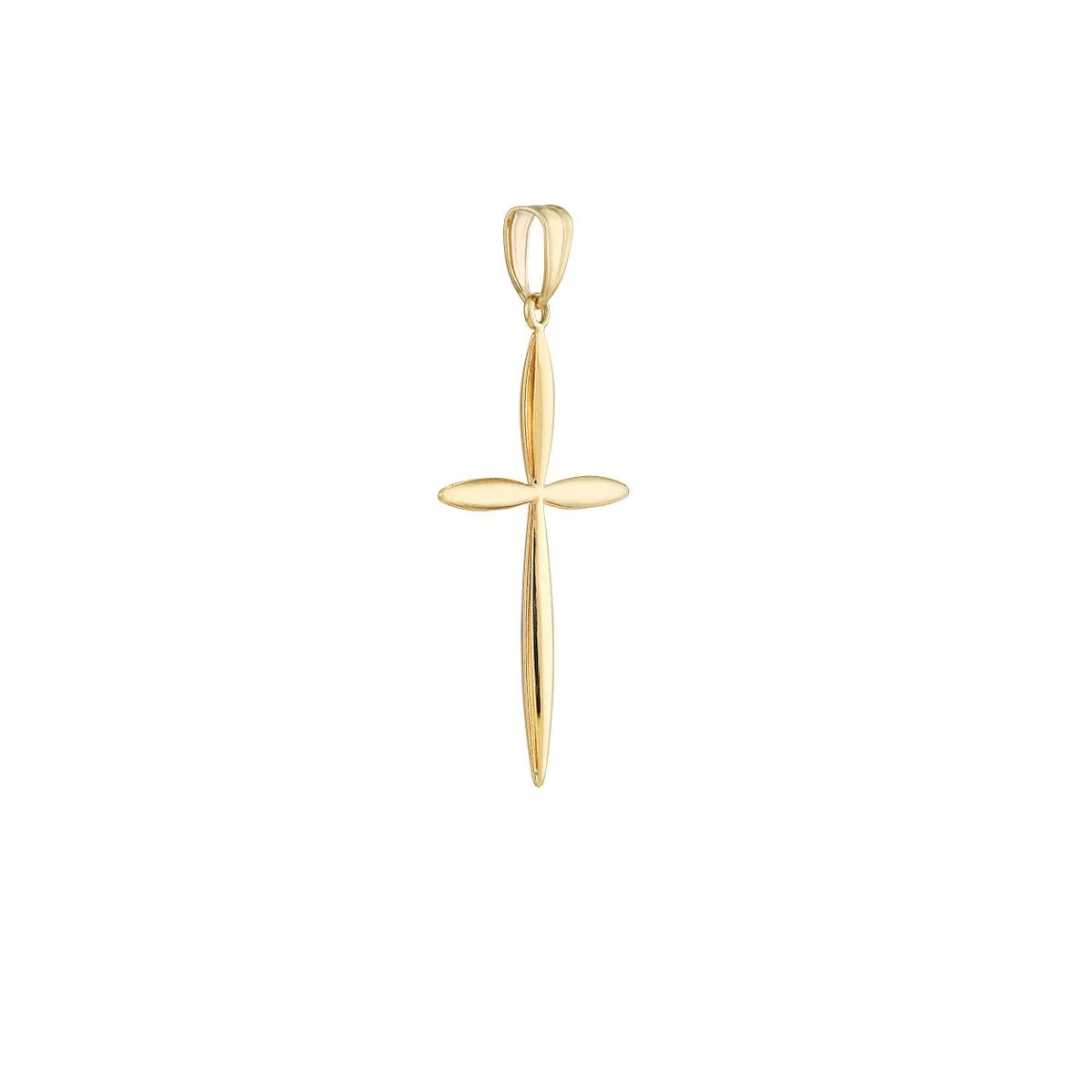 14K Gold Tapered Cross Pendant