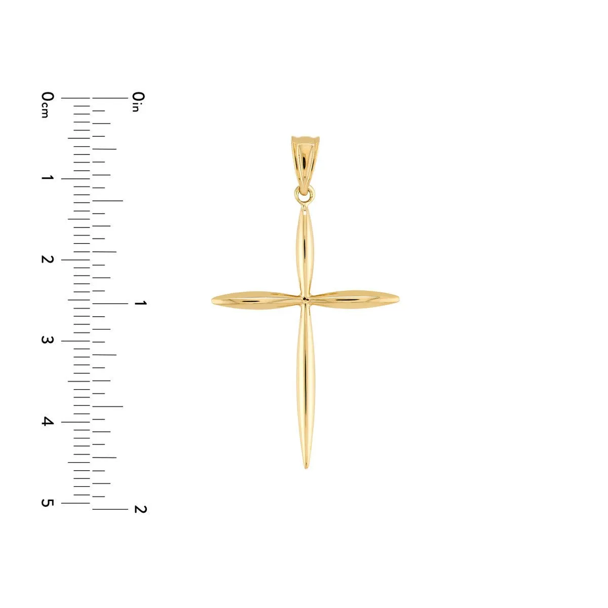 14K Gold Tapered Cross Pendant