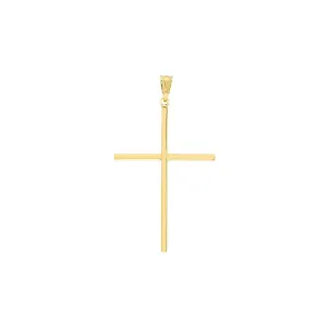 14K Yellow Gold Large Polished Cross Pendant