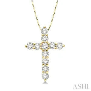 14KY Diamond Cross Pendant w/ 0.25 ctw, 18" Chain