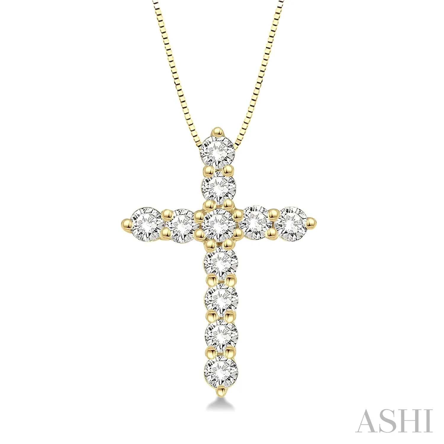 14KY Diamond Cross Pendant w/ 0.25 ctw, 18" Chain