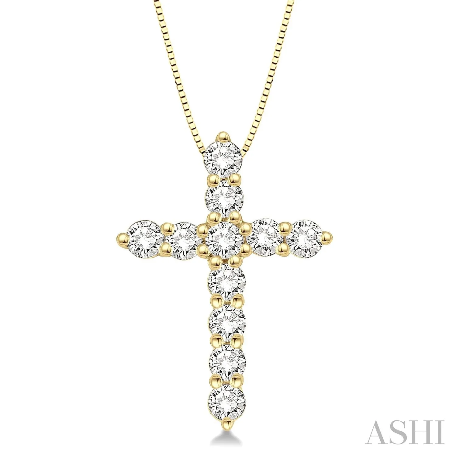 14KY Diamond Cross Pendant w/ 0.50 ctw, 18" Chain