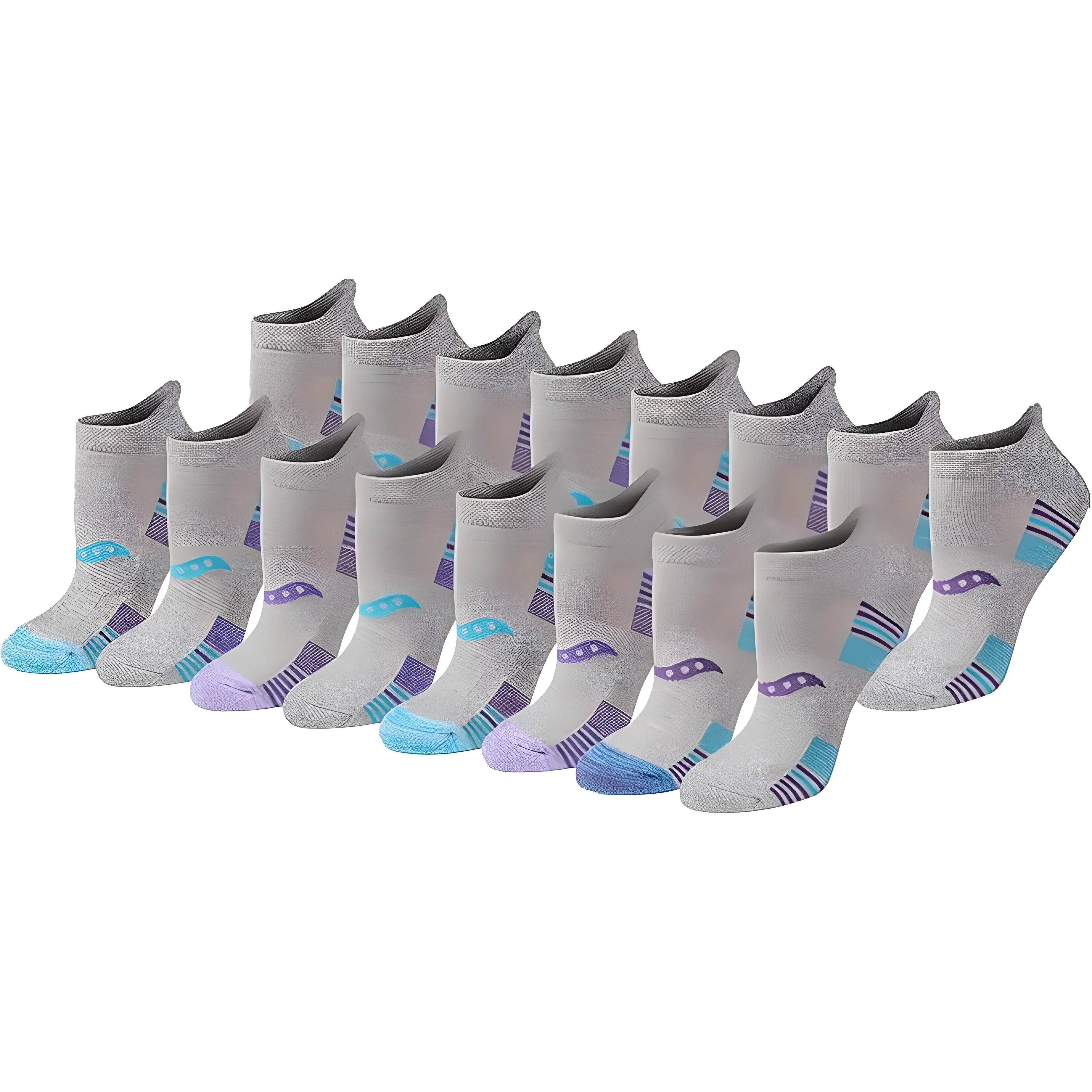 16-Pack Athletic Low Cut Socks - Cushioned and Comfortable