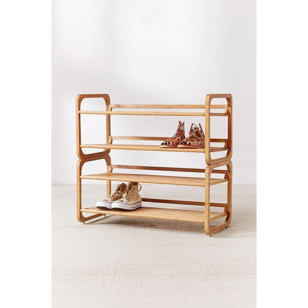 2 Tier Bamboo Shoe Rack