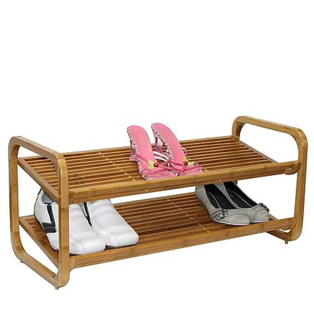 2 Tier Bamboo Shoe Rack