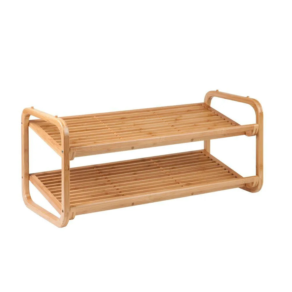 2 Tier Bamboo Shoe Rack