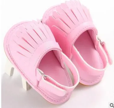 2017 New designs floral Hot sale Double Tassel Pu leather Baby moccasins  child Summer girls sandals Sneakers Infant shoes