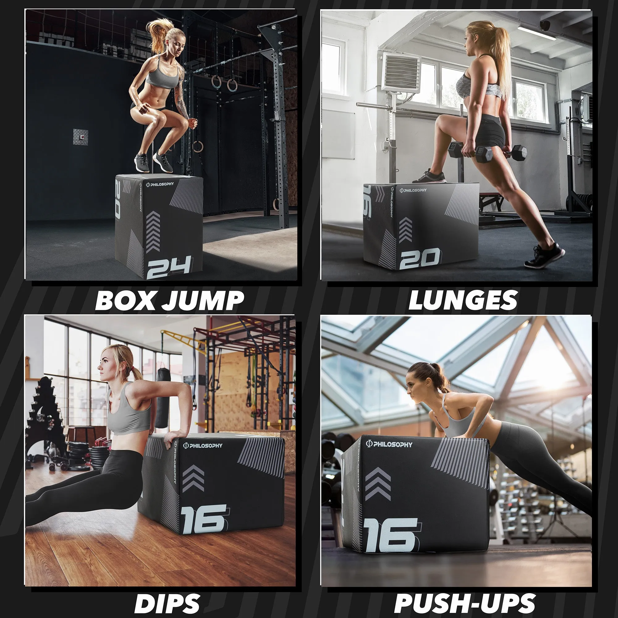 3 in 1 Plyometric Box - Soft Foam Plyo Jump Trainer