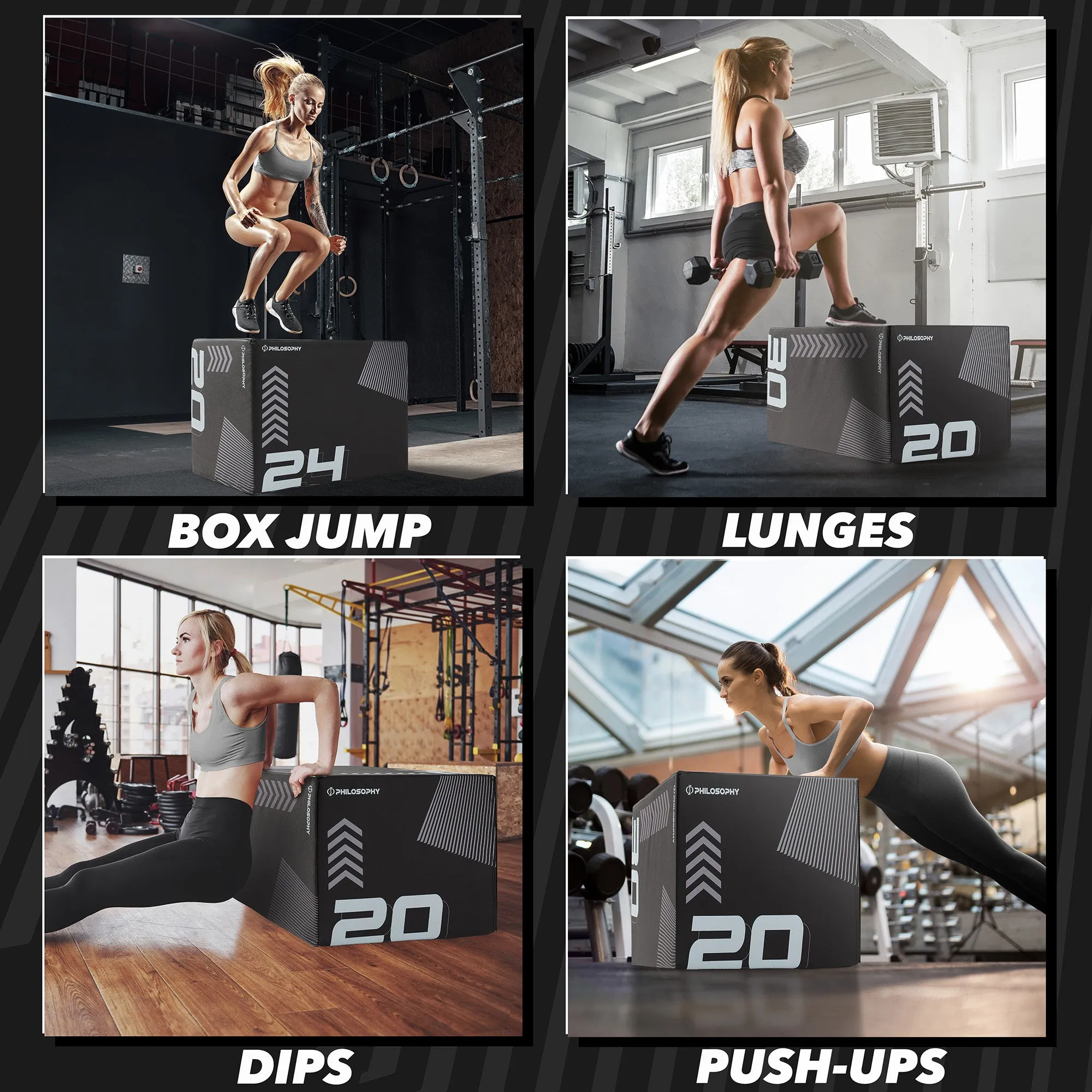 3 in 1 Plyometric Box - Soft Foam Plyo Jump Trainer