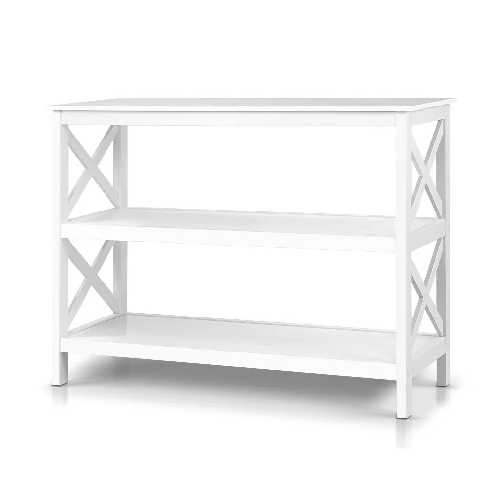 3-Tier White Console Table, Eco-friendly MDF, Artiss