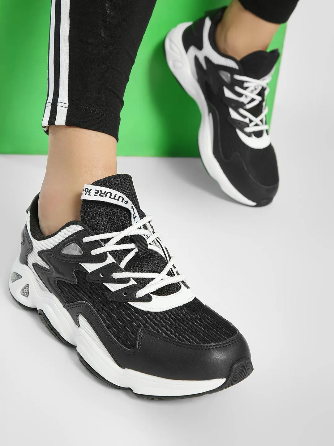 361 DEGREE Panelled Lace-Up Trainers