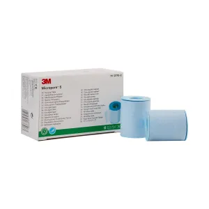 3M™ Micropore™ S Silicone Medical Tape, 2 Inch x 5-1/2 Yard, Blue, 1 Box of 6