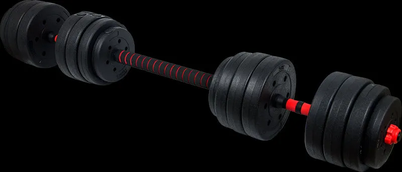 40kg Adjustable Rubber-Coated Dumbbell Barbell Set, Ergonomic