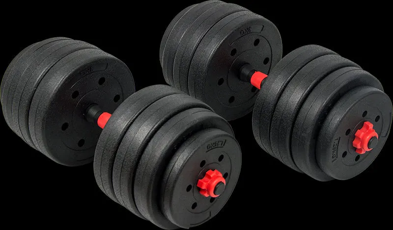 40kg Adjustable Rubber-Coated Dumbbell Barbell Set, Ergonomic