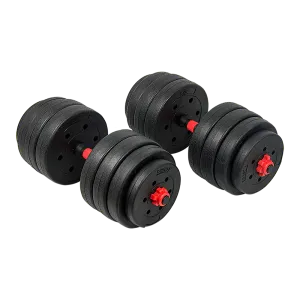 40kg Adjustable Rubber Dumbbell Set Barbell Home GYM Exercise Weights