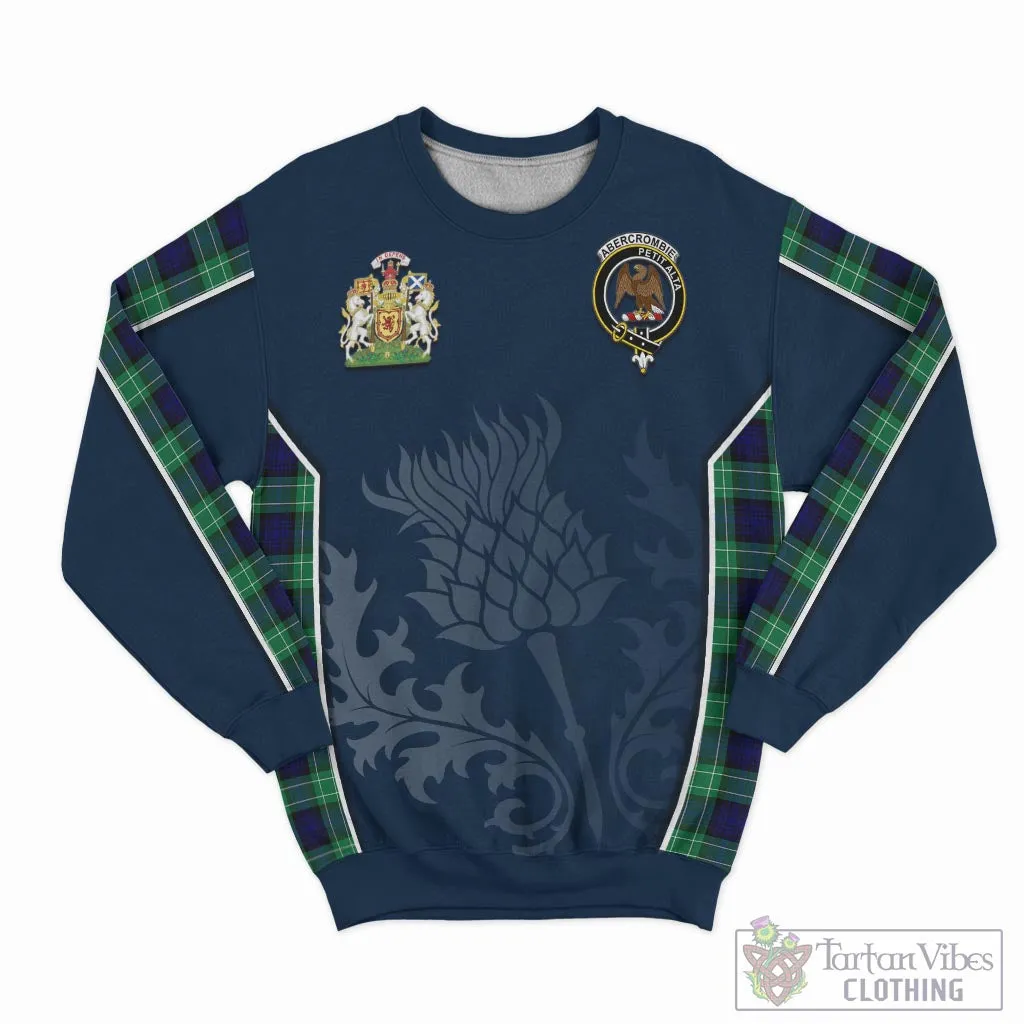 Abercrombie Tartan Sweatshirt with Family Crest and Scottish Thistle Vibes Sport Style