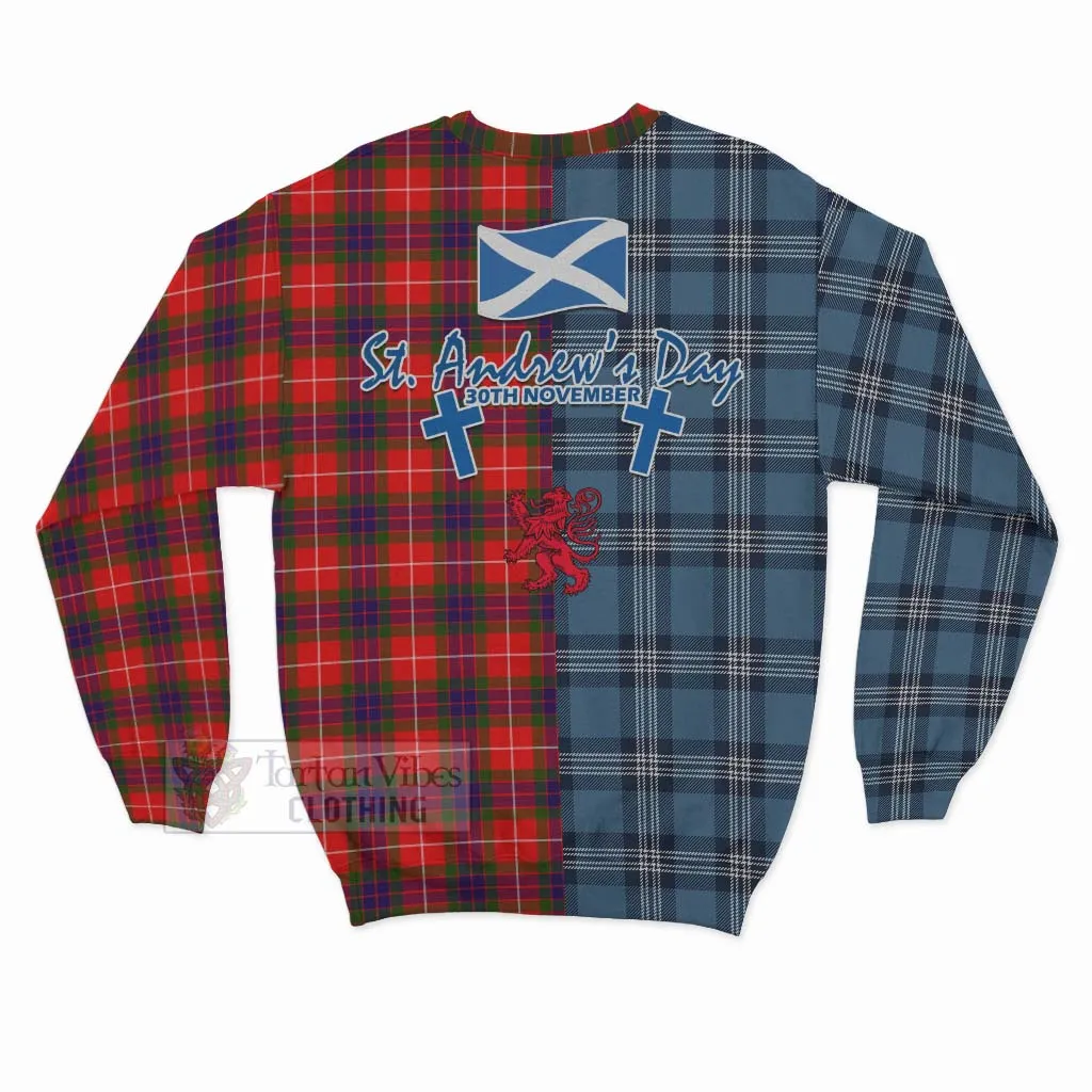 Abernethy Tartan Sweatshirt Happy St. Andrew's Day Half Tartan Style