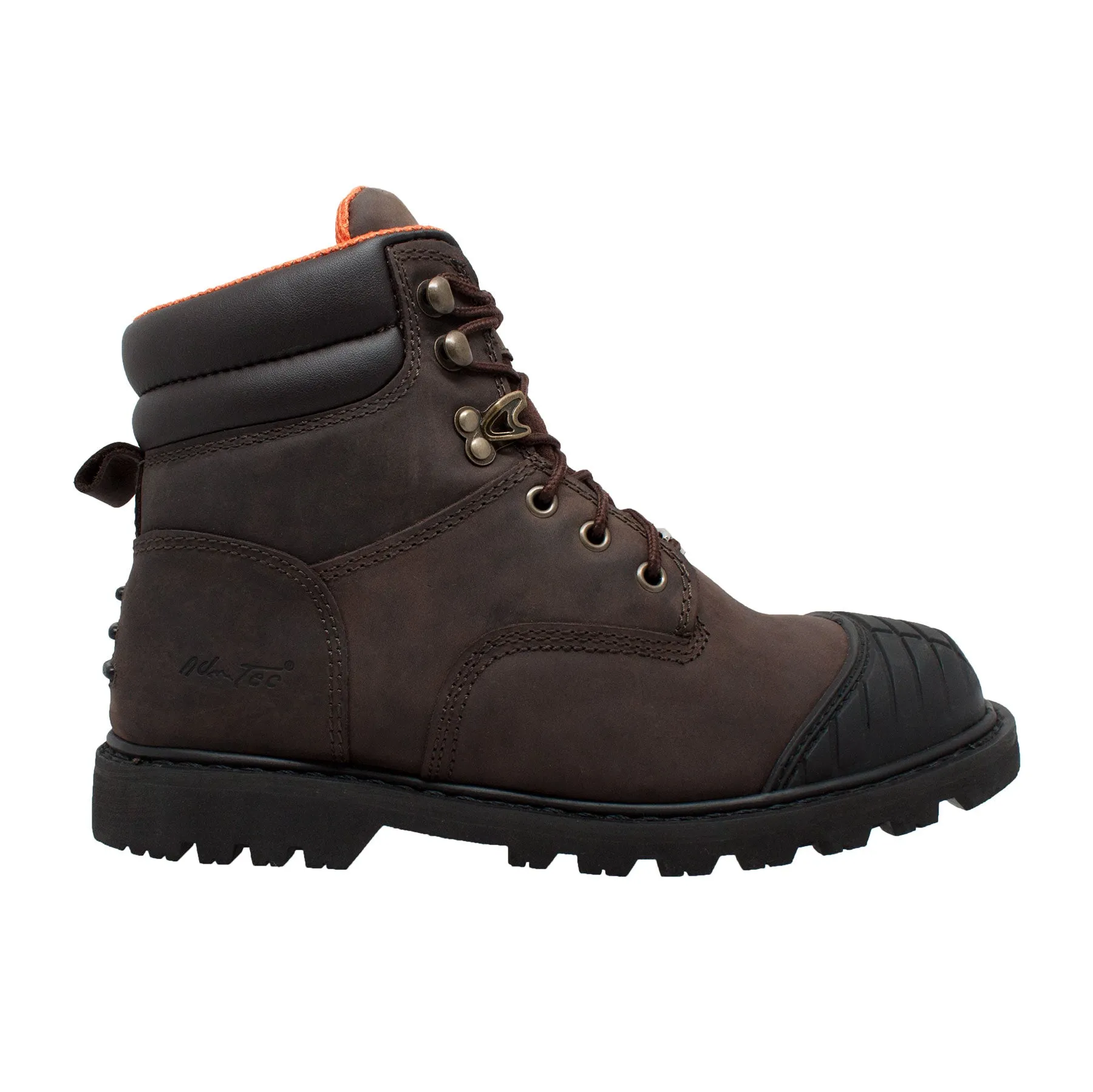 AdTec Mens Brown 6in Work Boots Oiled Leather Steel Toe