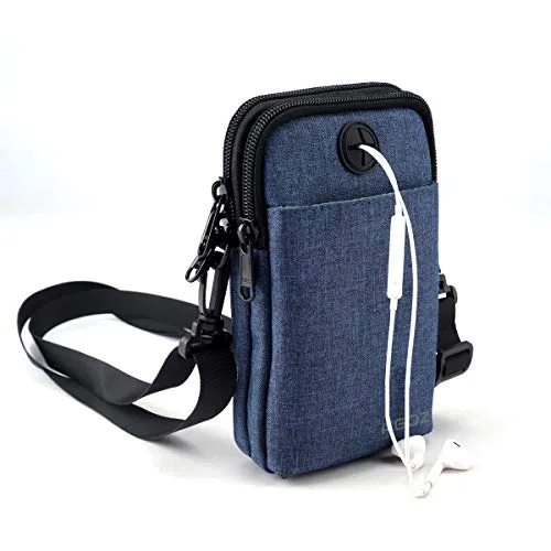 Agoz Crossbody Cell Phone Purse Handbag Wallet Sling Shoulder Messanger Bag - Utility Holder Case - Travel Neck Pouch Neck Wallet – Passport Holder to Keep Your Cash/Documents/Smartphone Safe (Blue)