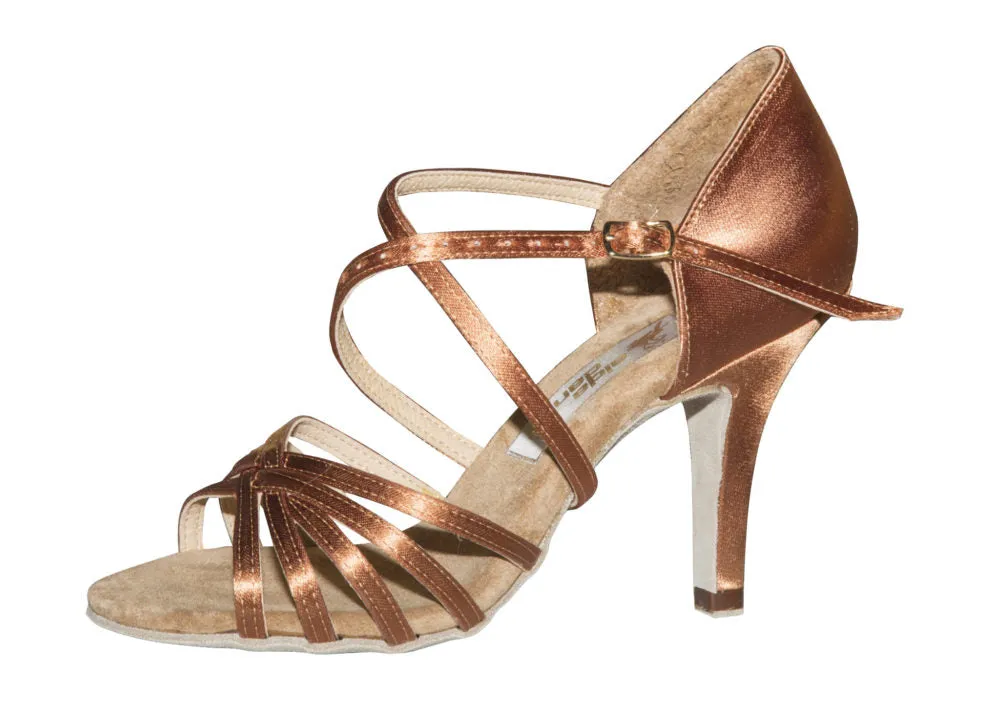 Aida Dance, 70A, Dark Tan Satin, 3” Slim Heel