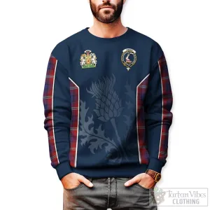 Ainslie Tartan Sweatshirt with Family Crest and Scottish Thistle Vibes Sport Style