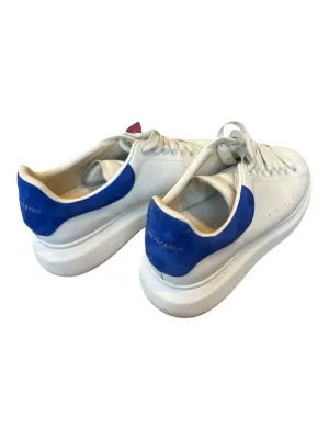 Alexander McQueen Shoe Size 43 AS IS White & Blue Leather Platform Sneakers