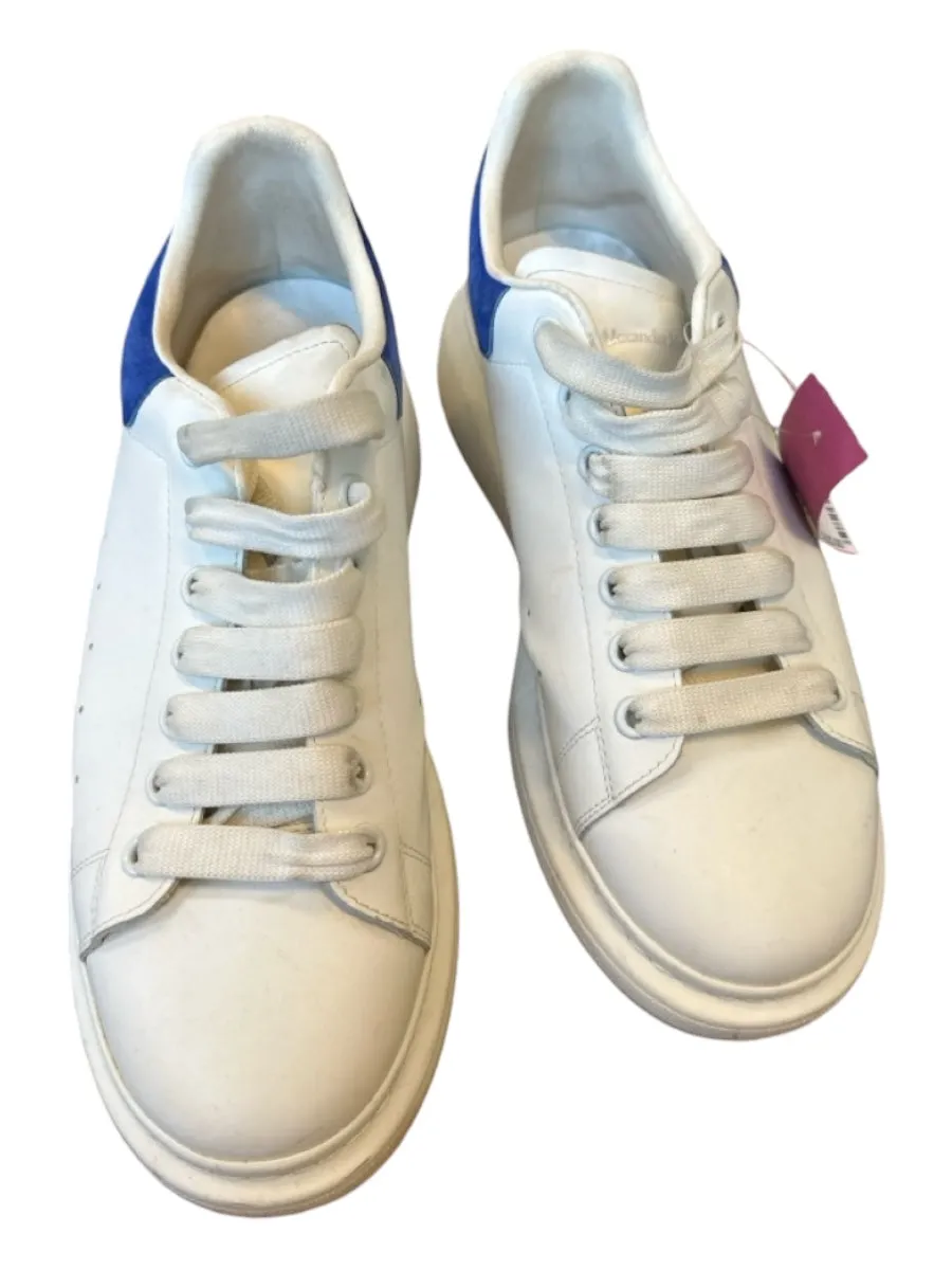 Alexander McQueen Shoe Size 43 AS IS White & Blue Leather Platform Sneakers