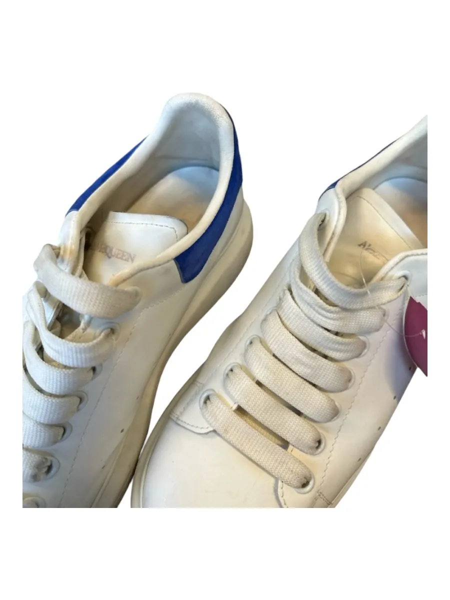 Alexander McQueen Shoe Size 43 AS IS White & Blue Leather Platform Sneakers