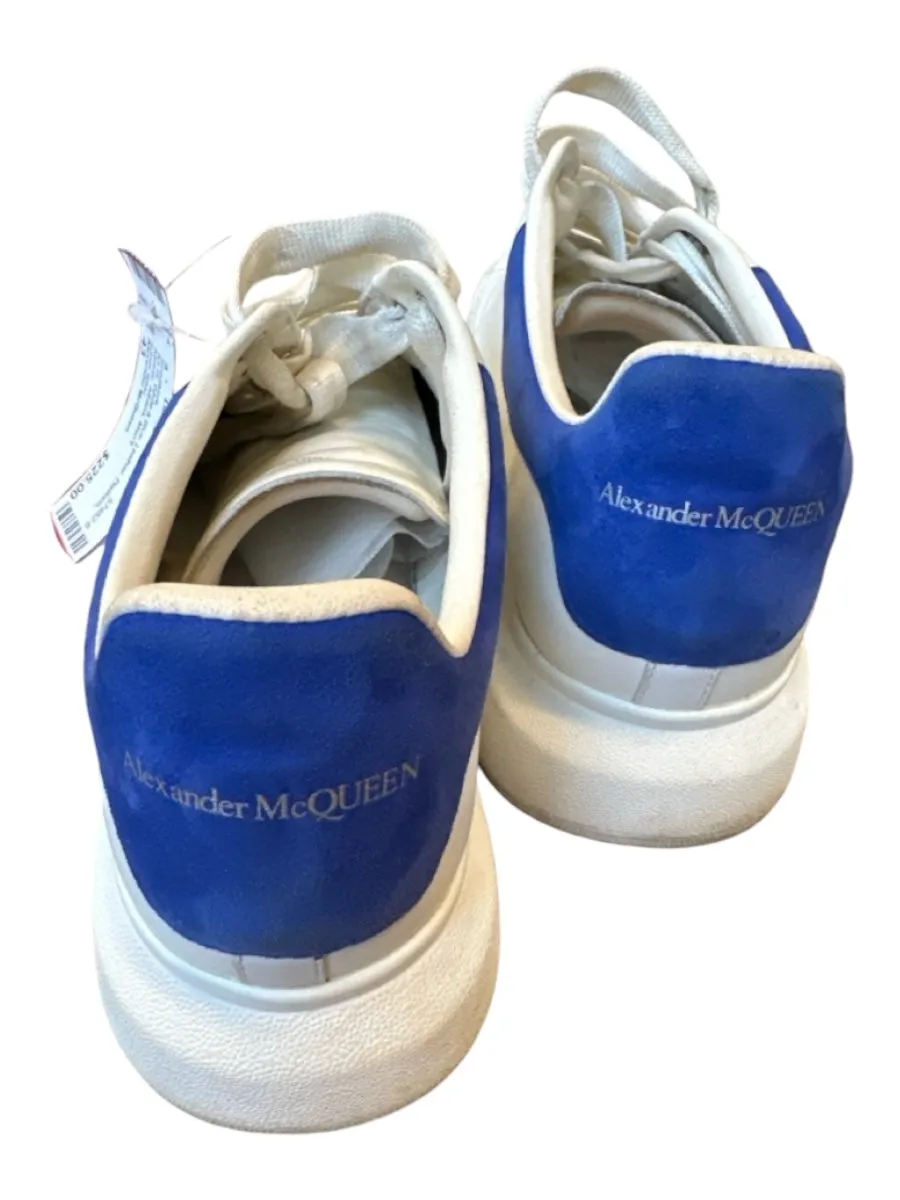 Alexander McQueen Shoe Size 43 AS IS White & Blue Leather Platform Sneakers