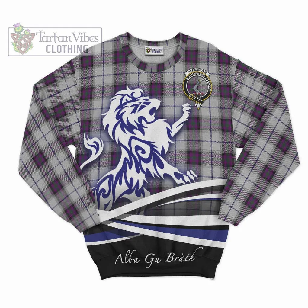 Alexander of Menstry Dress Tartan Sweatshirt with Alba Gu Brath Regal Lion Emblem