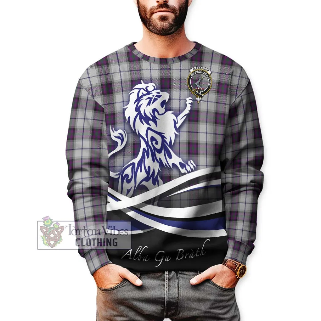 Alexander of Menstry Dress Tartan Sweatshirt with Alba Gu Brath Regal Lion Emblem