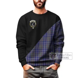 Alexander of Menstry Tartan Sweatshirt with Family Crest and Military Logo Style