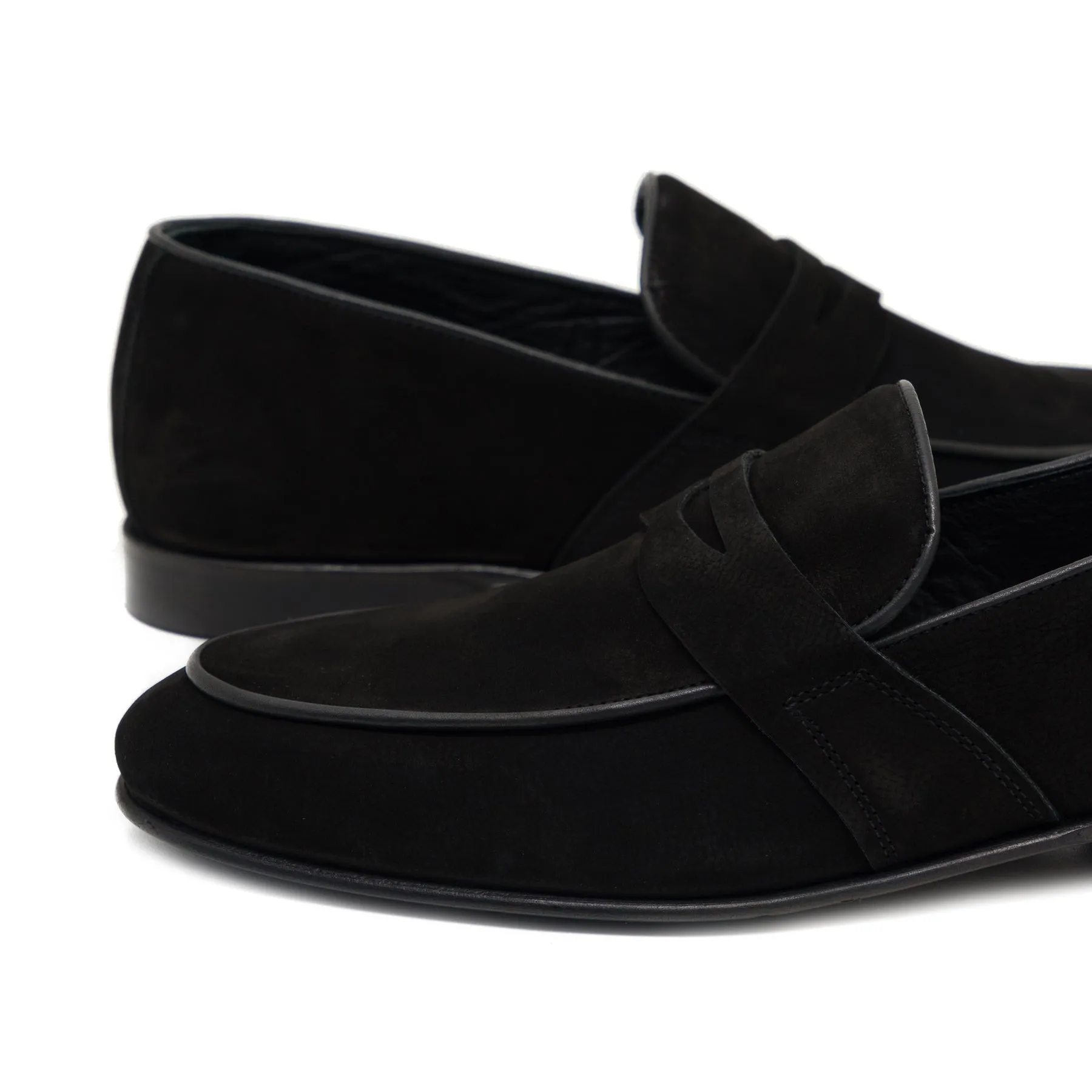 Alfihar Black Nubuck Casual Loafer