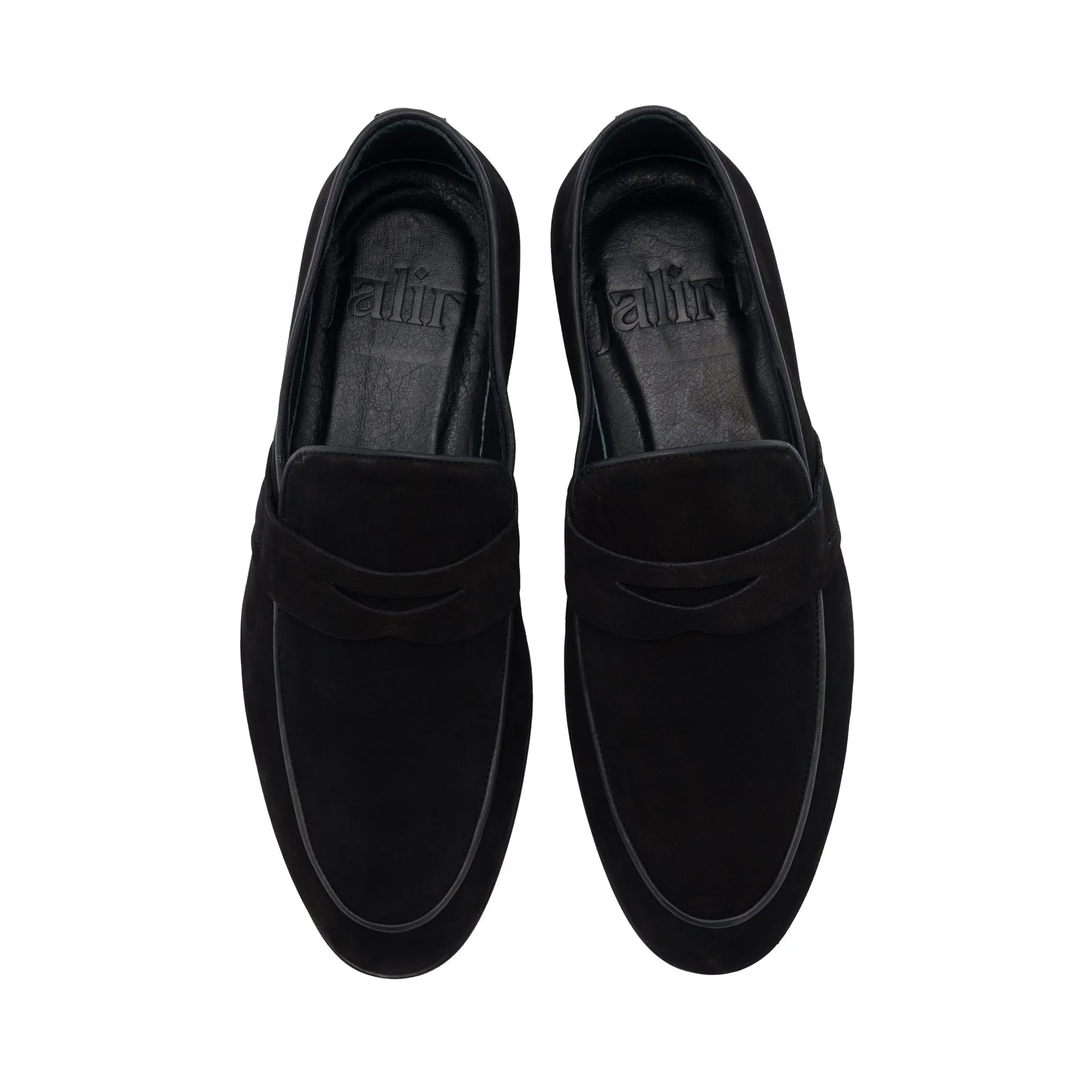 Alfihar Black Nubuck Casual Loafer