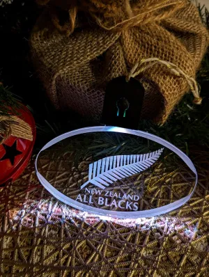 All Blacks Rugby Union Personalised Christmas Tree Bauble 3D LED Light Decoration