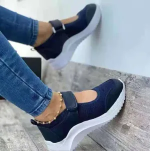 Allwanna  Mesh Breathable Sneakers Shoes For Women 2022 Fashion Velcro Wedge Platform Women's Shoes Outdoor Walking Casual Sport Shoes