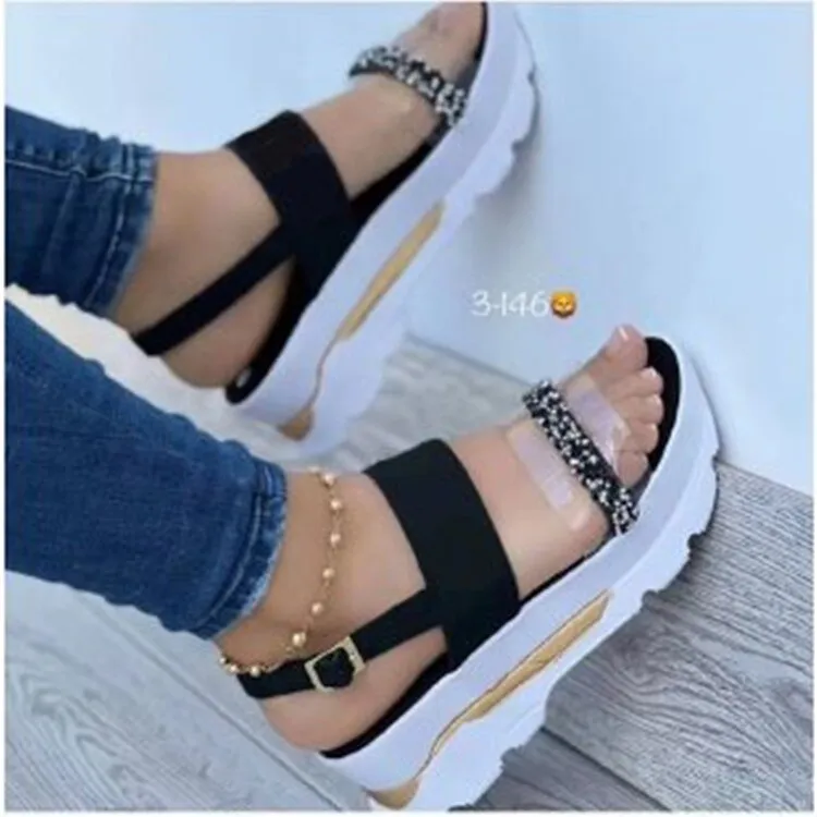 Amozae Summer Women Golden Sandals Platform Heels Cross Strap Ankle Peep Toe Beach Party Ladies Shoes Zapatos Sandals Shoes For Women