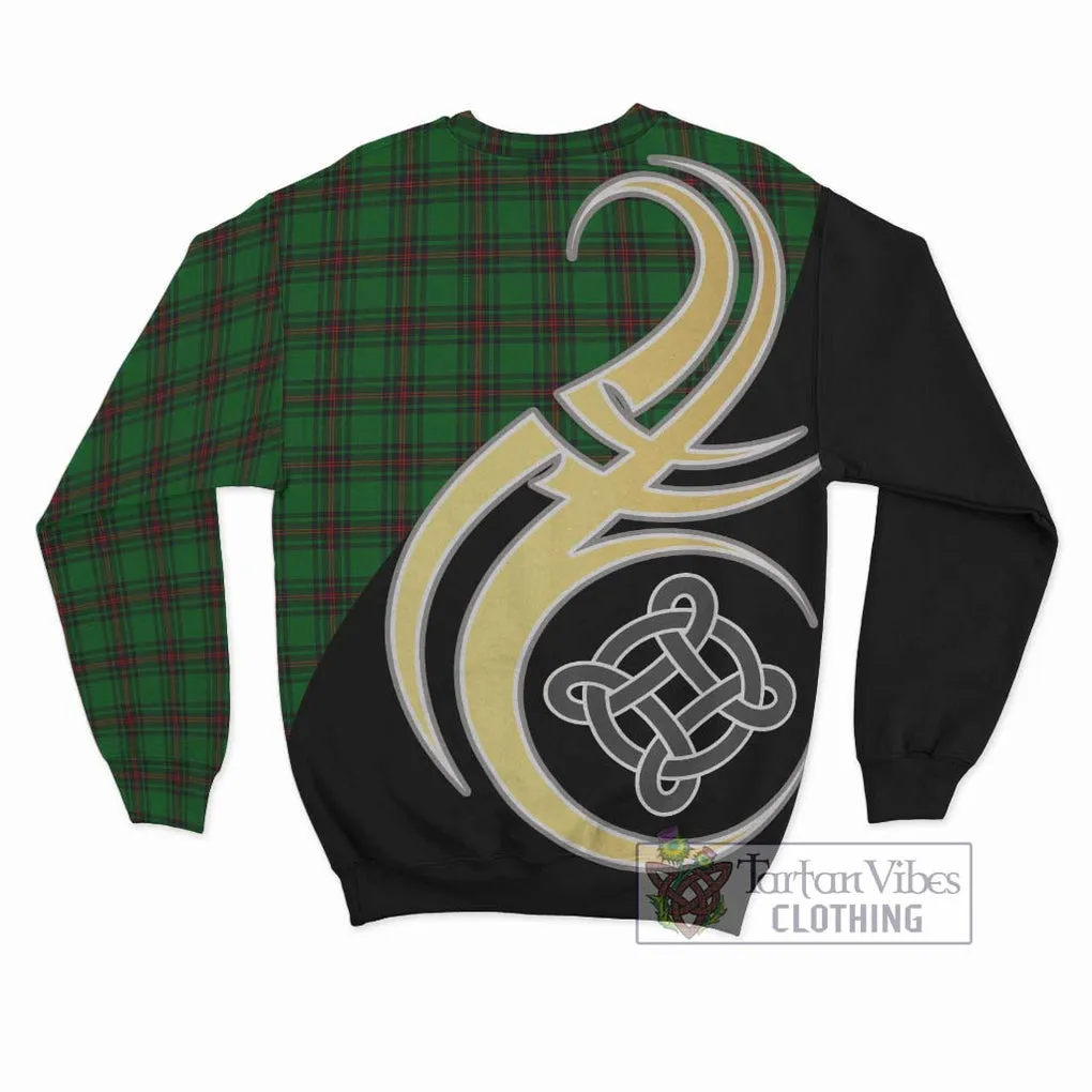 Anstruther Tartan Sweatshirt with Family Crest and Celtic Symbol Style