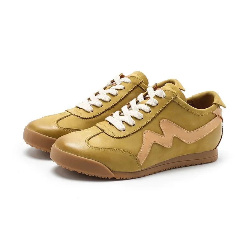 Army Trainer Nubuck Leather Low-top Sneakers for Women With M in 6 colors