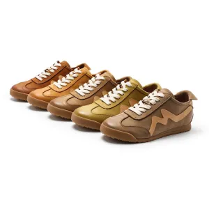 Army Trainer Nubuck Leather Low-top Sneakers for Women With M in 6 colors