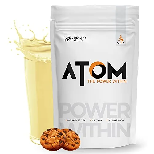 AS-IT-IS ATOM Whey Protein Isolate 1kg | 30g protein, 6.1g BCAA & 13g EAA | Ultra Pure-Fast Acting Protein | Cookie Hazel Fusion Flavor