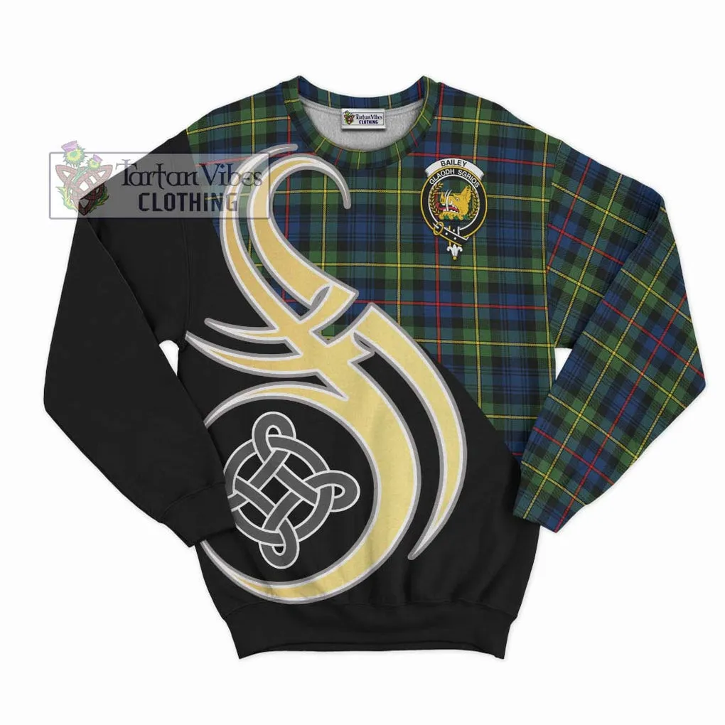 Bailey Modern Tartan Sweatshirt with Family Crest and Celtic Symbol Style