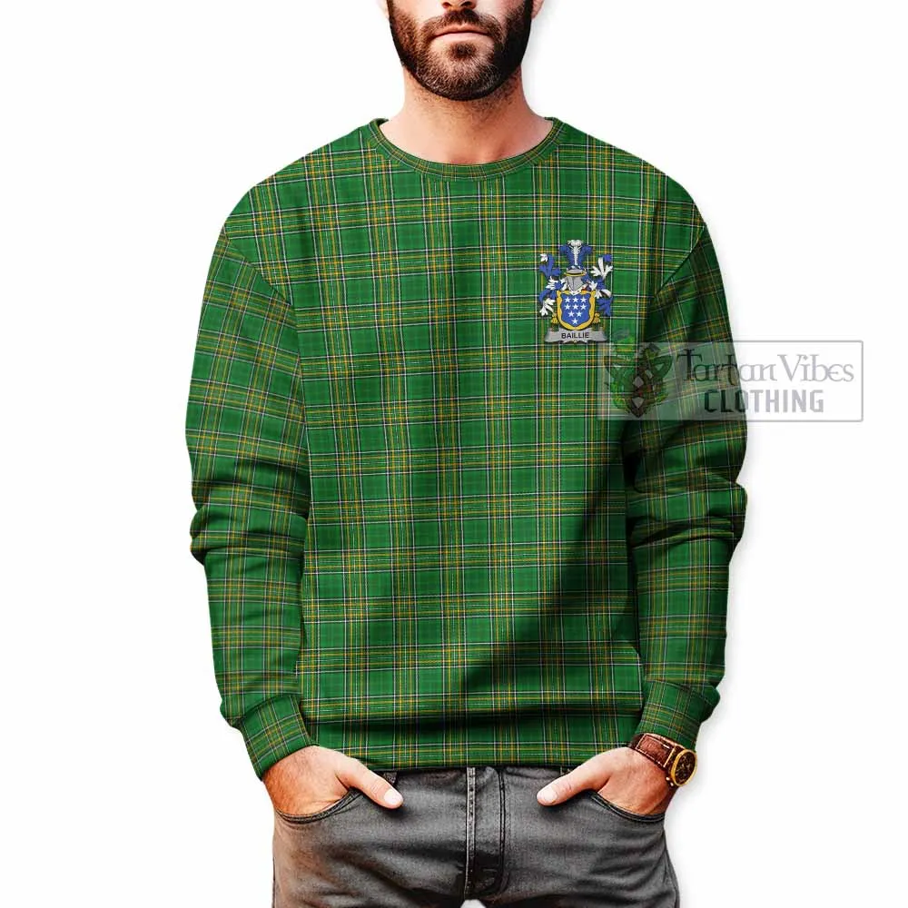 Baillie Irish Clan Tartan Sweatshirt with Coat of Arms