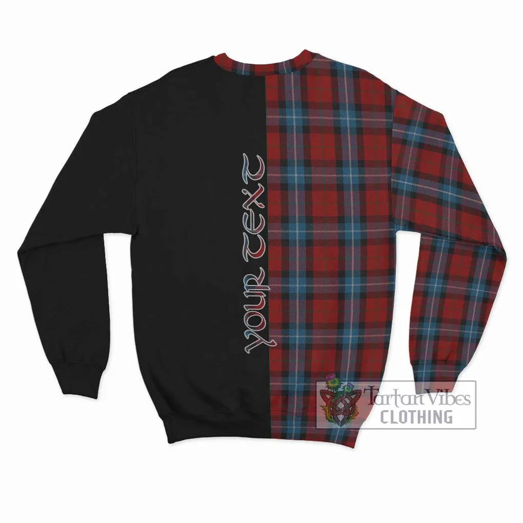 Baillie of Polkemmet Red Tartan Sweatshirt with Family Crest and Half Of Me Style