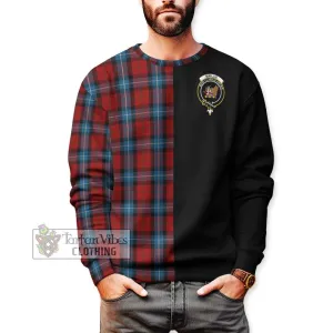 Baillie of Polkemmet Red Tartan Sweatshirt with Family Crest and Half Of Me Style