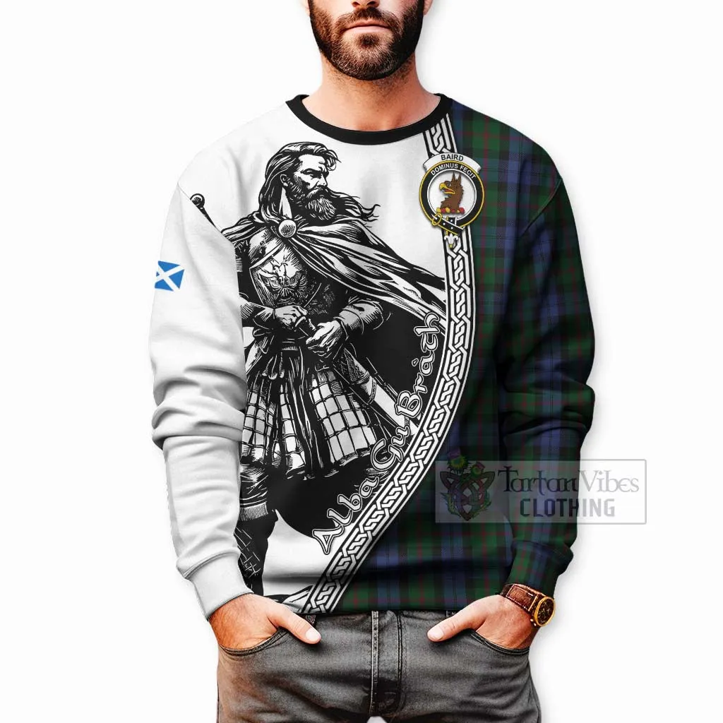 Baird Tartan Clan Crest Sweatshirt with Highlander Warrior Celtic Style