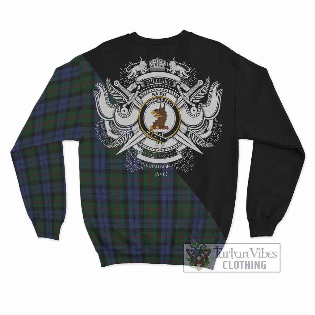 Baird Tartan Sweatshirt with Family Crest and Military Logo Style