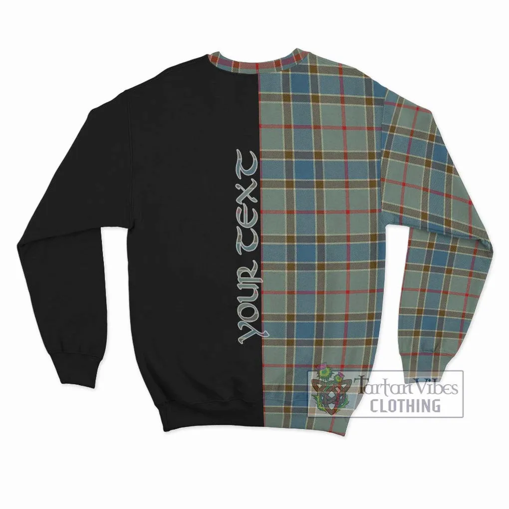 Balfour Blue Tartan Sweatshirt with Family Crest and Half Of Me Style