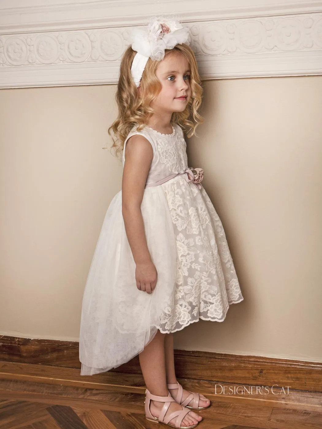 Baptism Lace dress for girl - FRIDA Ivory